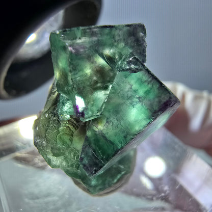 Phantom Fluorit Würfel Stufe, grün lila Okorusu, Namibia 20*16*15mm