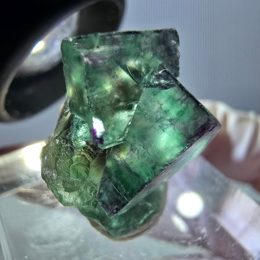 Phantom Fluorit Würfel Stufe, grün lila Okorusu, Namibia 20*16*15mm
