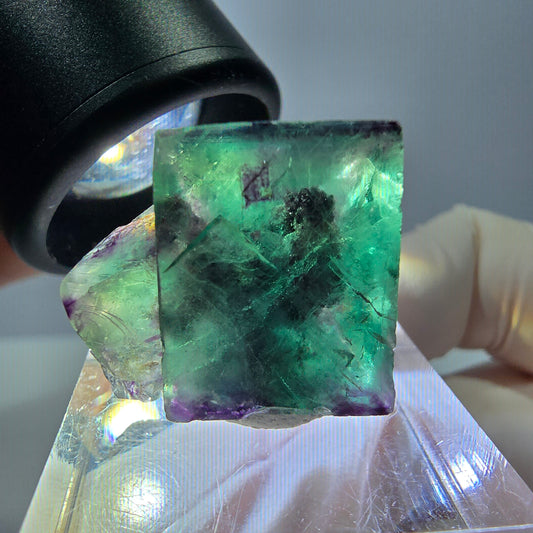 Phantom Fluorit Würfel Stufe, grün lila Okorusu, Namibia 21*18*14mm