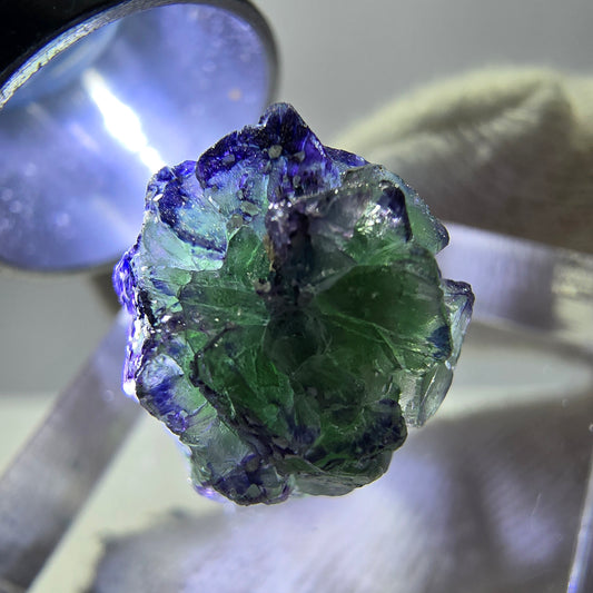 Cube de fluorite fantôme zonal, spécimen de tourmaline Schorl, Erongo, Namibie, 14 x 13 x 13 mm 