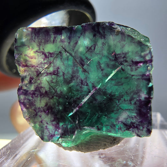 Phantom Fluorite cube parquetted, green purple Okorusu, Namibia 20*20*18mm 