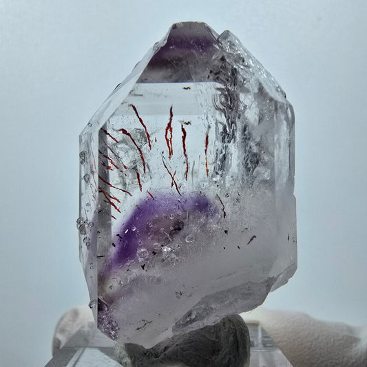 Harlequin Phantom Amethyst with Analcim Streep Mine, Goboboseb, Namibia 42*26*16mm 