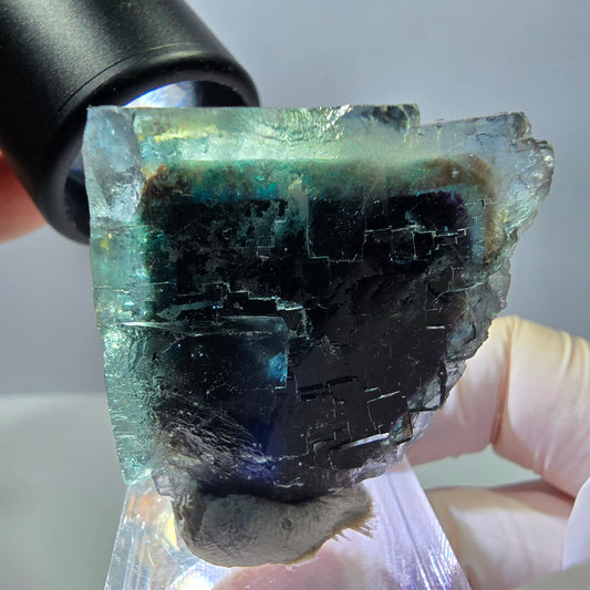 Seltene Fluorit Würfel Stufe, grün lila Okorusu, Namibia 37*34*21mm