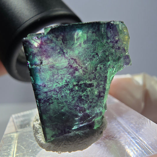 Phantom Fluorit Würfel Stufe grün lila zonal 11:11 Angel Pocket, Namibia 19*19*19mm