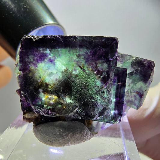 Rare Fluorite Cube Specimen, green purple Okorusu, Namibia 33*20*13mm 