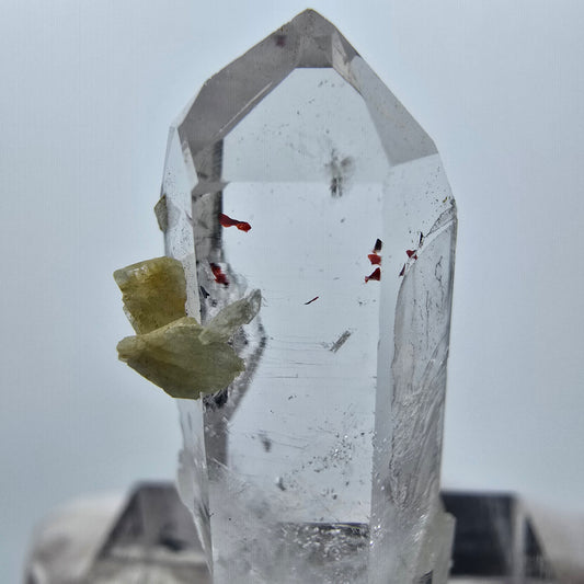 Quartz Harlequin avec préhnite Point Streep Mine, Goboboseb, Namibie 32 x 14 x 11 mm 