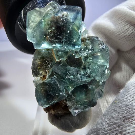 Seltene Phantom Fluorit Würfel Stufe, grün braun Okorusu, Namibia 44*28*25mm