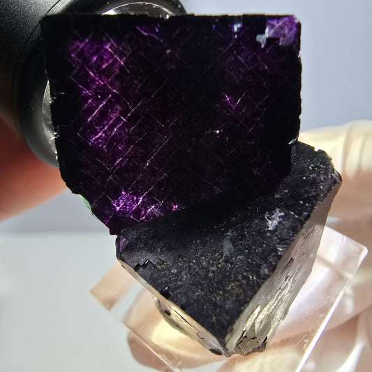 Phantom Fluorit Würfel Stufe grün lila zonal 11:11 Angel Pocket, Namibia 42*31*26mm