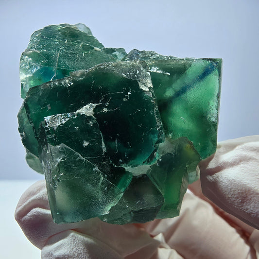 Spécimen de cube de fluorite fantôme transparente, vert parqueté Okorusu, Namibie 54 x 49 x 32 mm 