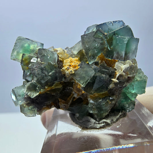 Phantom Fluorit Würfel, Quarz Stufe, grün Okorusu, Namibia 37*30*27mm