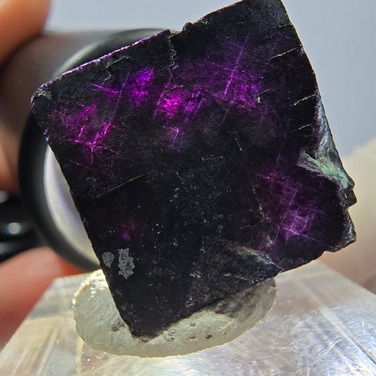 Phantom Fluorit Würfel Stufe grün lila zonal 11:11 Angel Pocket, Namibia 19*19*18mm