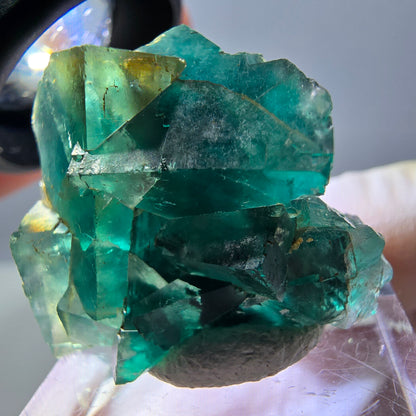 Spécimen de cube de fluorite fantôme, parquet vert Okorusu, Namibie 29*25*15 mm 