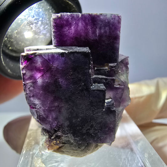 Phantom Fluorit Würfel Stufe, grün lila Okorusu, Namibia 33*24*18mm