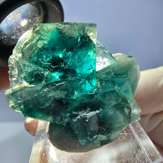Rare spécimen de cube de fluorite fantôme, vert Okorusu, Namibie 32 x 29 x 17 mm 