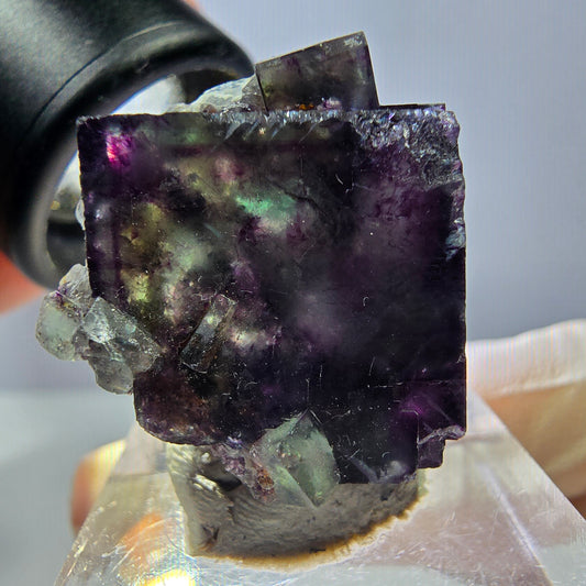 Phantom Fluorit Würfel Stufe, grün lila Okorusu, Namibia 27*22*18mm