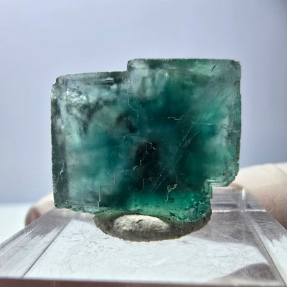 Klarer Phantom Fluorit Würfel parkettiert, grün Okorusu, Namibia 19*16*14mm