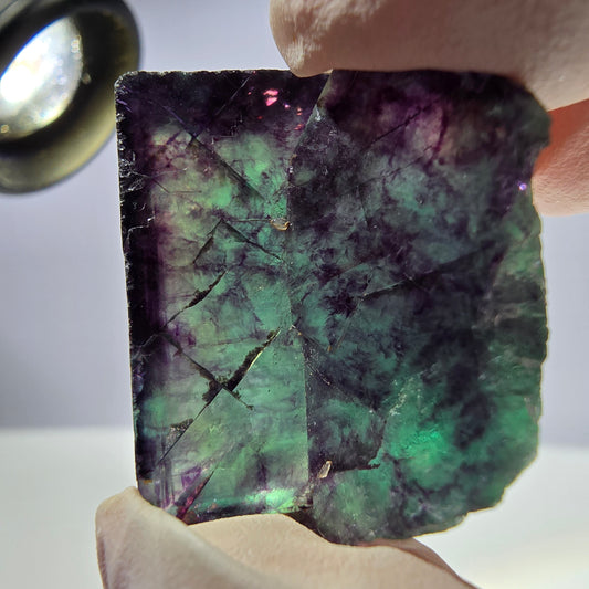 Spécimen de cube de fluorite fantôme parqueté vert violet Okorusu, Namibie 30*30*17 mm 