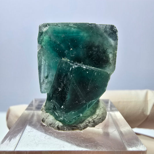 Spécimen de cube de fluorite fantôme, parquet vert Okorusu, Namibie 25 x 21 x 19 mm 