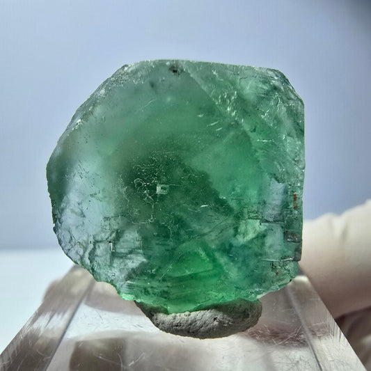 Cube de fluorite fantôme transparente parquetée, vert Okorusu, Namibie 23 x 23 x 17 mm 