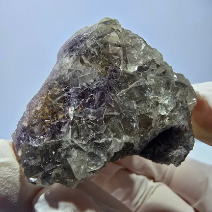Spécimen de cube de fluorite fantôme creux, étagé, blanc violet Okorusu Namibie 48*43*41mm 