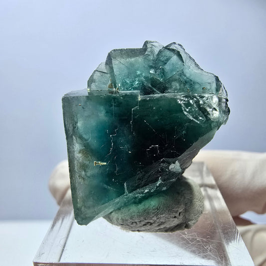 Phantom Fluorit Würfel Stufe, grün parkettiert Okorusu, Namibia 27*23*16mm