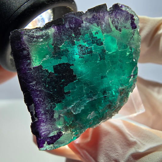 Phantom Fluorit Würfel Stufe grün lila zonal 11:11 Angel Pocket, Namibia 25*25*24mm