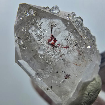 Harlequin Quartz with Analcime Point Streep Mine, Goboboseb, Namibia 31*19*17mm 