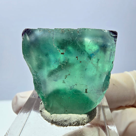 Cube de fluorite fantôme parqueté, zonal, vert violet Okorusu, Namibie 27*27*20mm 
