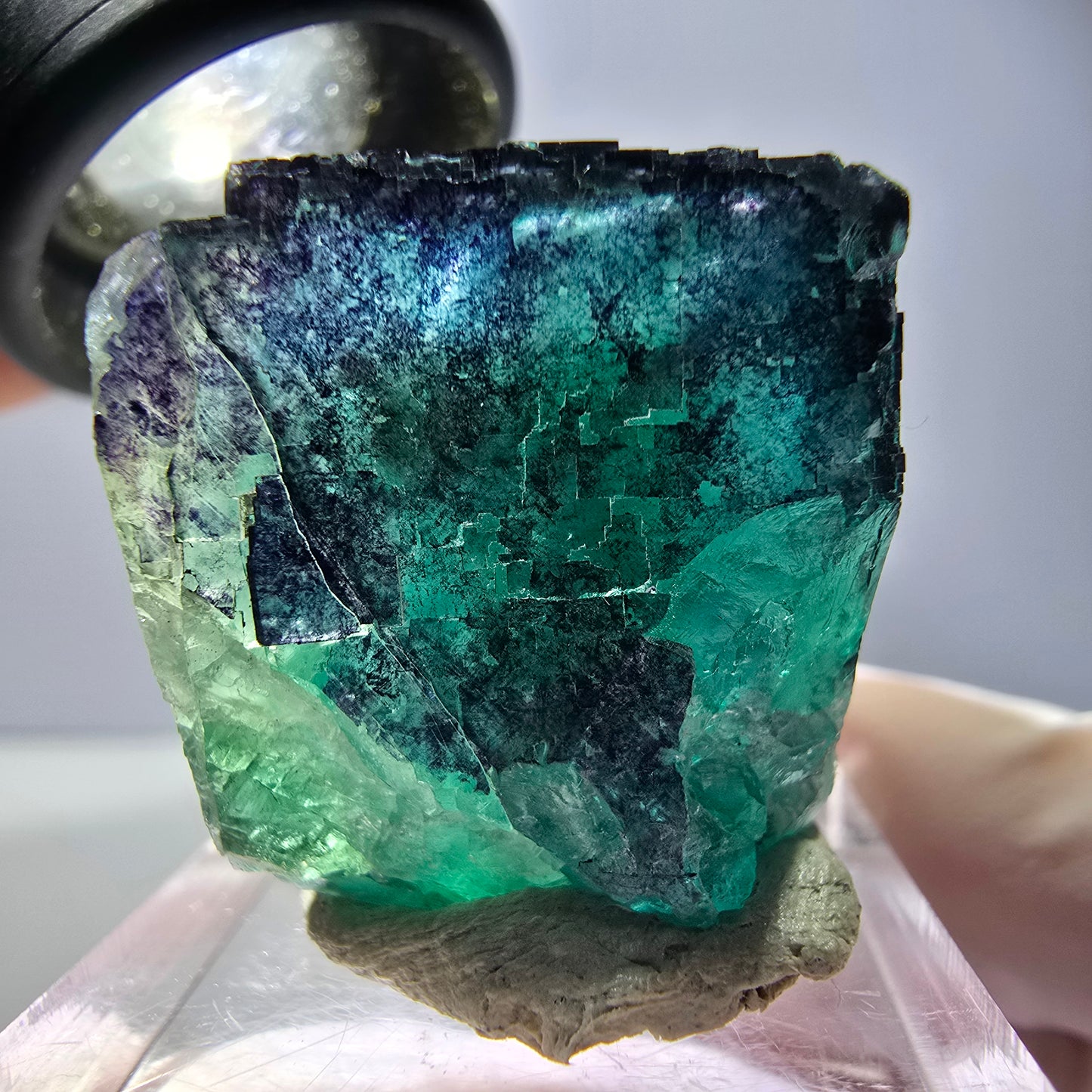 Phantom Fluorit Würfel parkettiert, grün lila Okorusu, Namibia 29*23*22mm