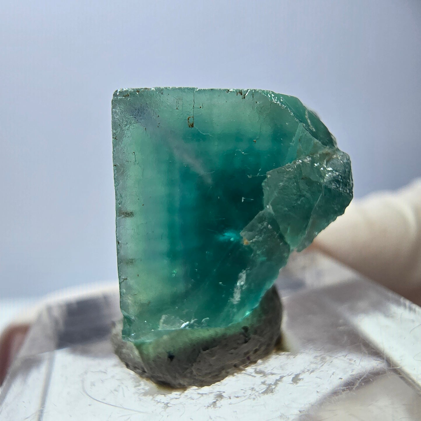 Klarer Phantom Fluorit Würfel parkettiert, grün Okorusu, Namibia 15*14*13mm