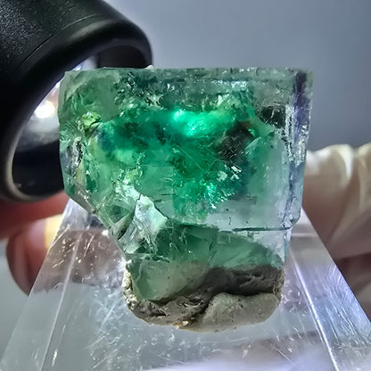 Klarer Phantom Fluorit Würfel parkettiert, grün Okorusu, Namibia 20*17*17mm