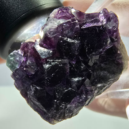 Phantom Fluorit Würfel Stufe, grün lila Okorusu, Namibia 27*25*13mm
