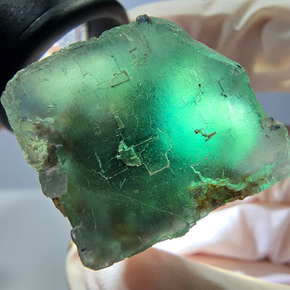 Klarer Phantom Fluorit Würfel parkettiert, grün Okorusu, Namibia 26*25*22mm