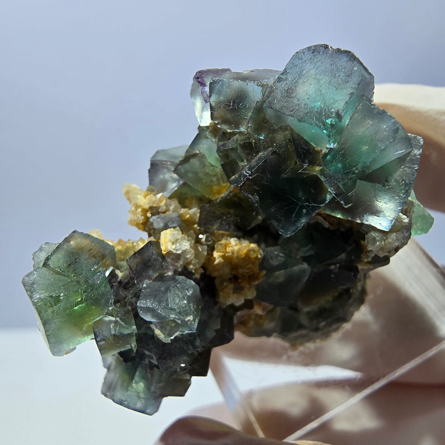 Phantom Fluorit Würfel, Quarz Stufe, grün Okorusu, Namibia 37*30*27mm