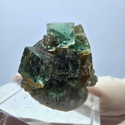 Spécimen de cube de fluorite fantôme, parquet vert Okorusu, Namibie 26 x 22 x 19 mm 