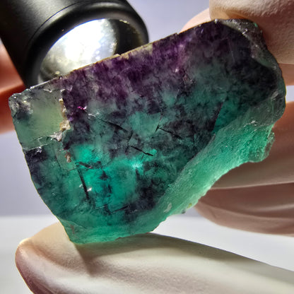 Spécimen de cube de fluorite fantôme parqueté vert violet Okorusu, Namibie 38*29*25 mm 