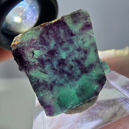 Phantom Fluorit Würfel Stufe, parkettiert grün lila Okorusu, Namibia 21*19*14mm