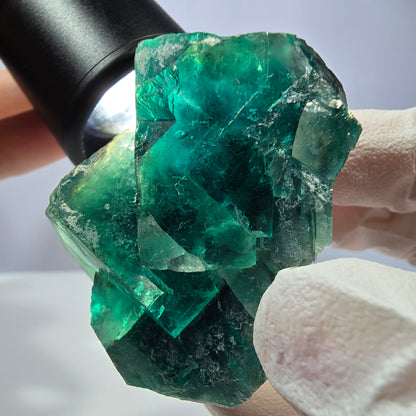 Spécimen de cube de fluorite fantôme, parqueté vert violet Okorusu, Namibie 51*46*28 mm 