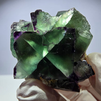 Spécimen de cube de fluorite fantôme, parqueté, zonal Okorusu, Namibie 45*38*36mm 