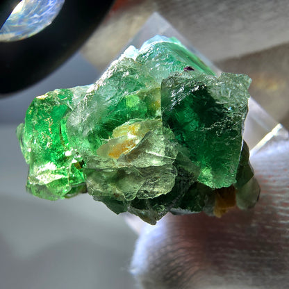 Cube de fluorite fantôme, spécimen de muscovite, Erongo, Namibie, 30 x 23 x 21 mm 