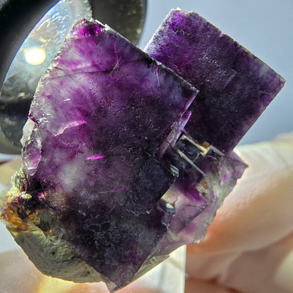 Phantom Fluorit Würfel Stufe, grün lila Okorusu, Namibia 33*24*18mm