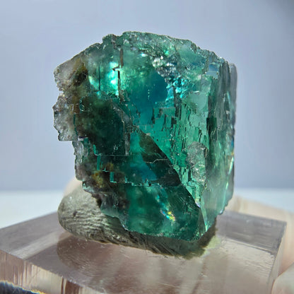 Klarer Phantom Fluorit Würfel parkettiert, grün Okorusu, Namibia 21*20*16mm