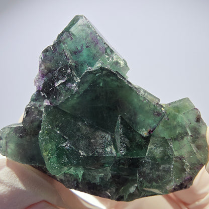 Spécimen de cube de fluorite fantôme parqueté vert violet Okorusu, Namibie 41*35*18mm 