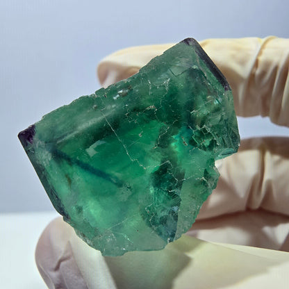 Cube de fluorite fantôme parqueté, zonal, vert violet Okorusu, Namibie 27*27*20mm 