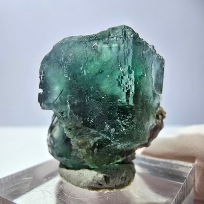 Klarer Phantom Fluorit Würfel parkettiert, grün Okorusu, Namibia 25*19*15mm