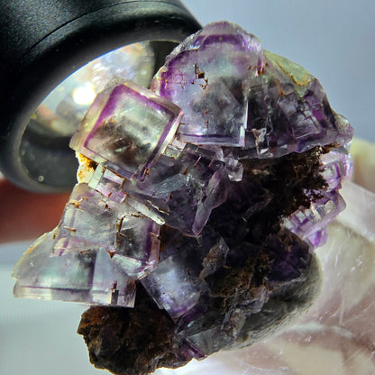 Phantom Fluorite Cube Specimen, green purple Okorusu, Namibia 28*24*12mm 