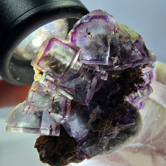 Phantom Fluorite Cube Specimen, green purple Okorusu, Namibia 28*24*12mm 