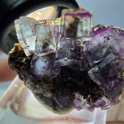 Phantom Fluorite Cube Specimen, green purple Okorusu, Namibia 28*24*12mm 