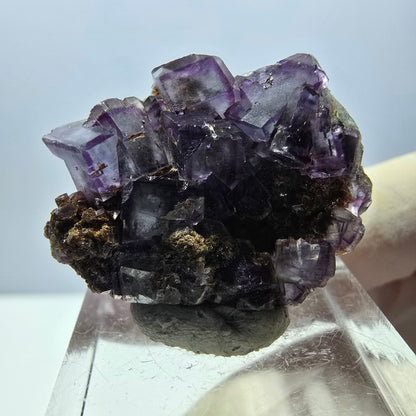 Phantom Fluorite Cube Specimen, green purple Okorusu, Namibia 28*24*12mm 