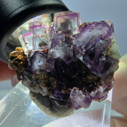Phantom Fluorite Cube Specimen, green purple Okorusu, Namibia 28*24*12mm 